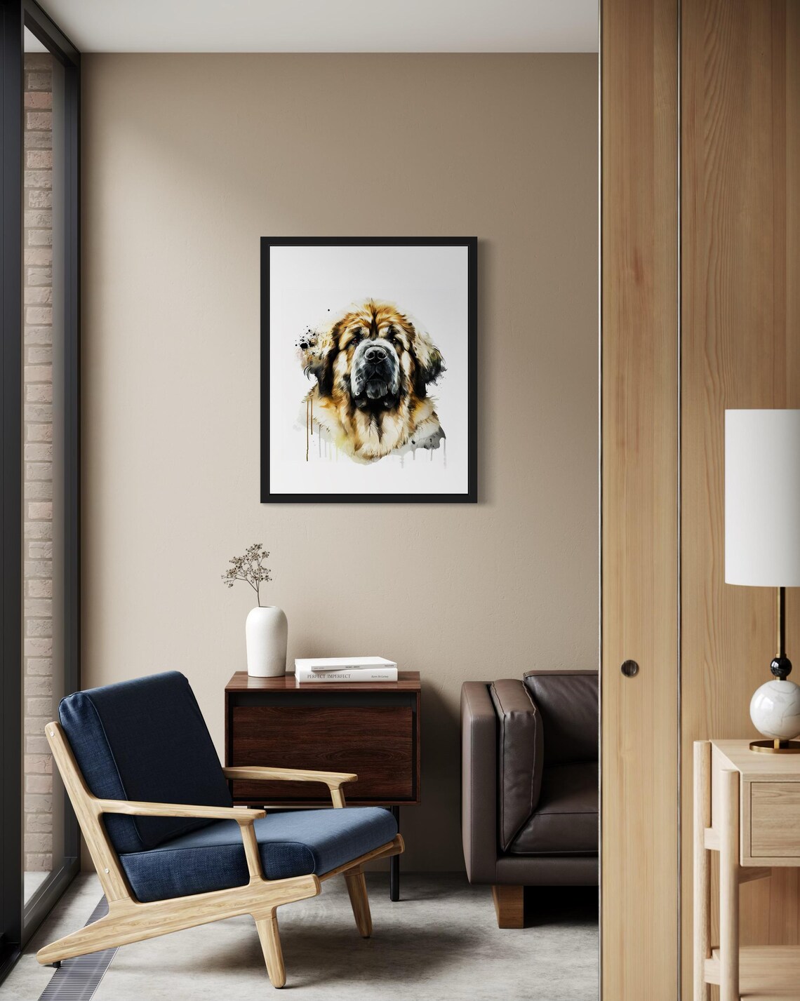 Tibetan Mastiff Watercolor Portrait Majestic Giant Dog Art Poster - Image 2