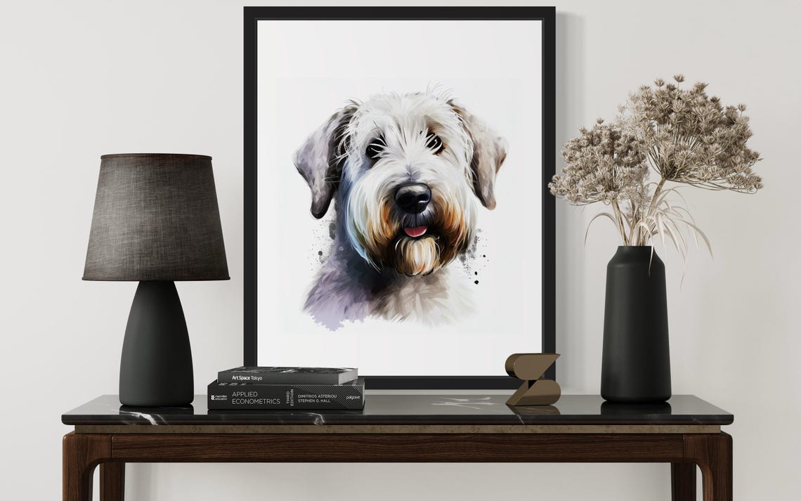 Sealyham Terrier White Wheaten Dog Watercolor Portrait Poster - Image 3