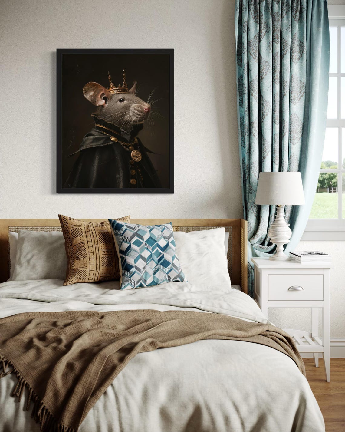 Rat King With Crown Gothic Vampire Portrait Oil Painting Poster - Image 4