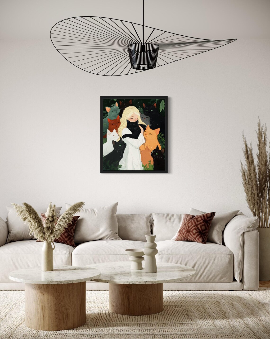 Cat Lovers Art Print, Original Paint Artwork - Image 4