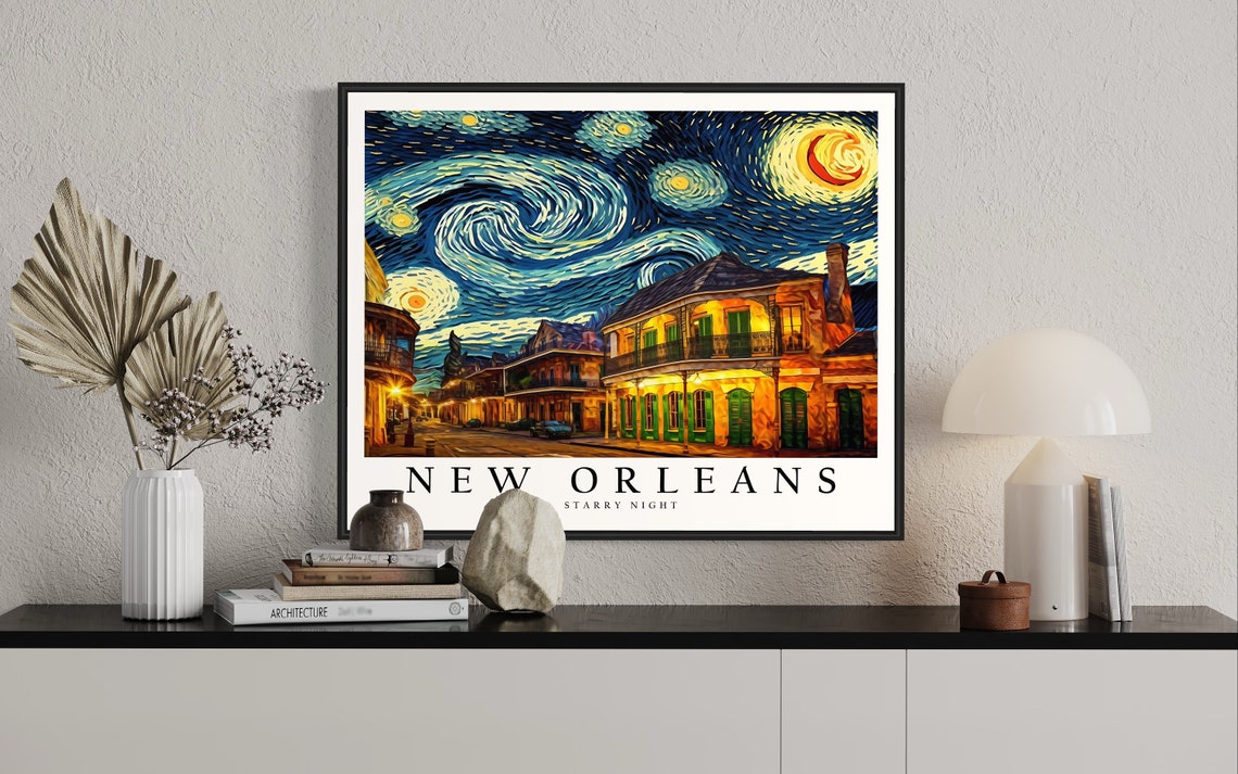 New Orleans French Quarter Van Gogh Starry Night Street Poster - Image 4