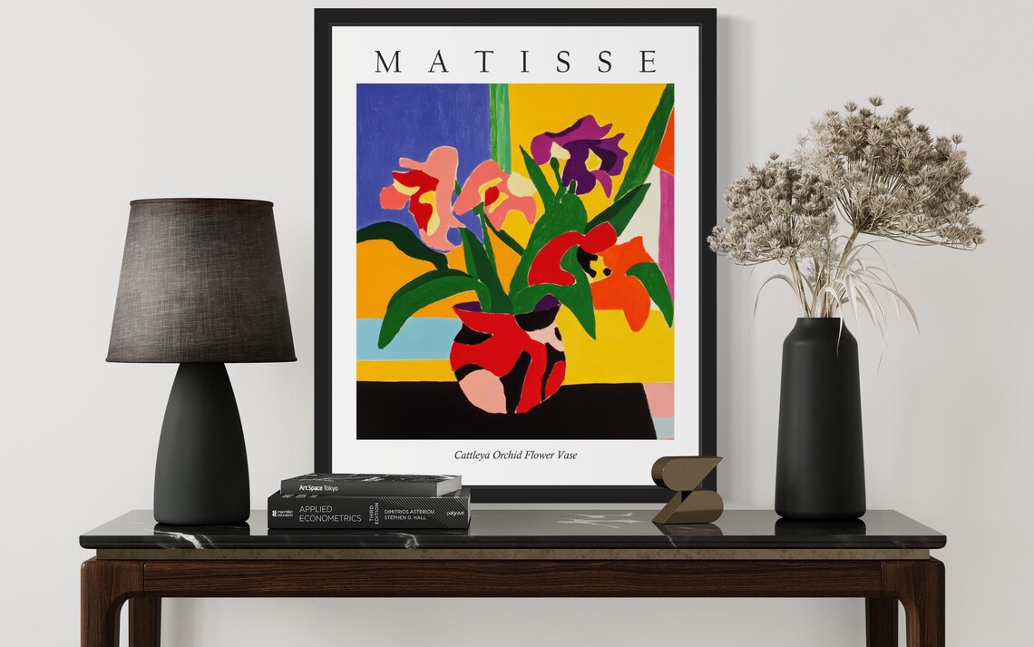 Matisse Style Cattleya Orchid Bouquet Bold Fauvist Still Life Poster - Image 3