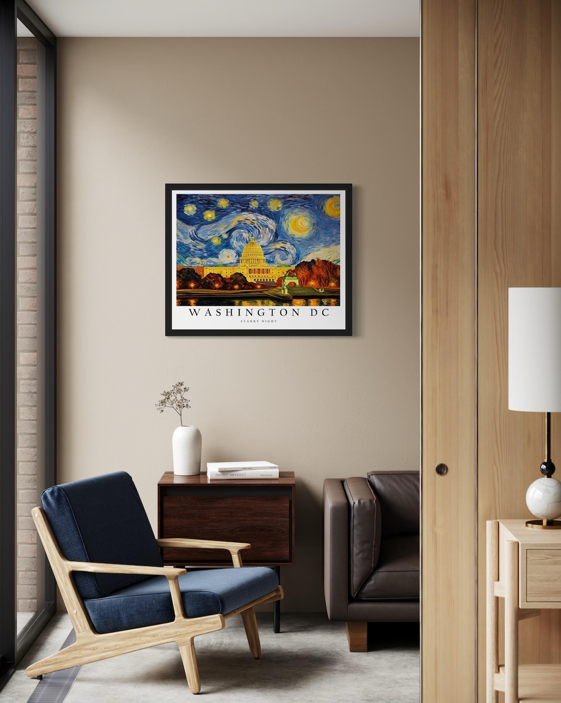 Washington Dc Starry Night, Van Gogh Art Print - Image 2