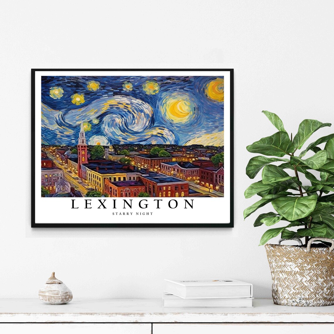 Lexington Kentucky Historic Downtown Van Gogh Starry Night Poster - Image 2