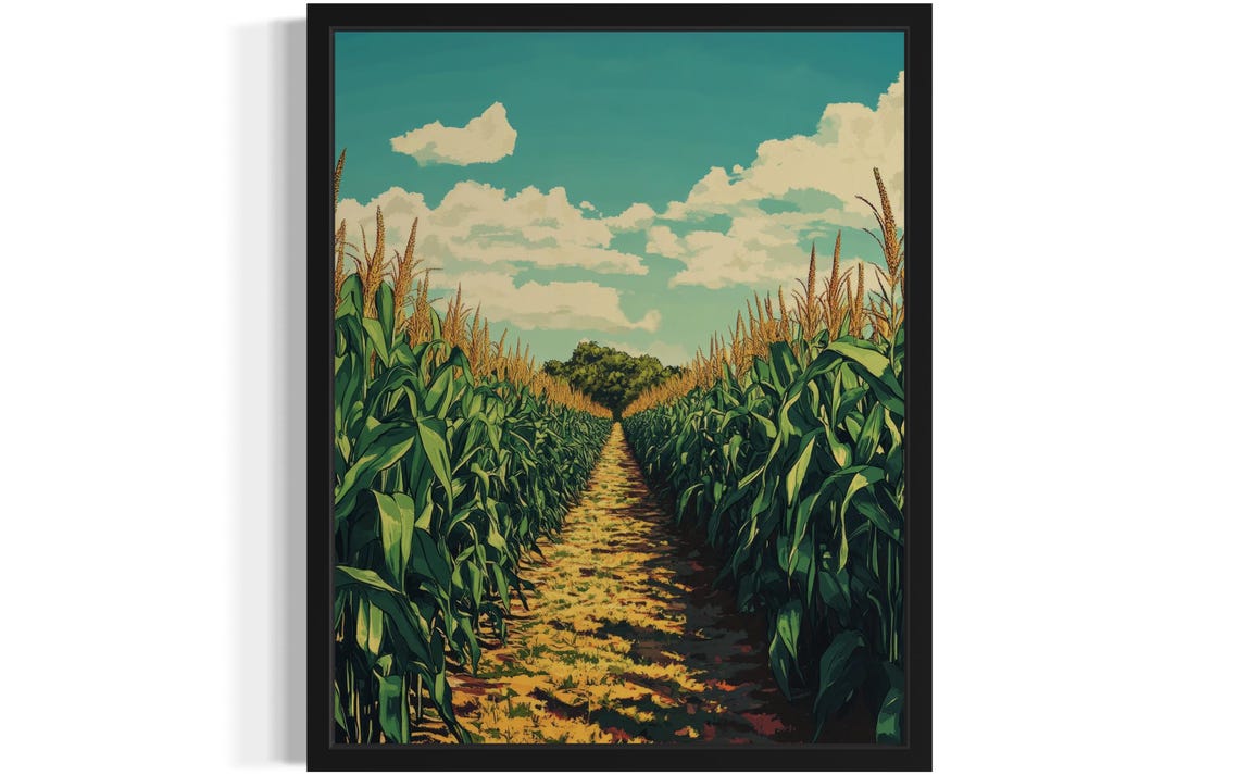 Corn Field Farm Pop Art Poster