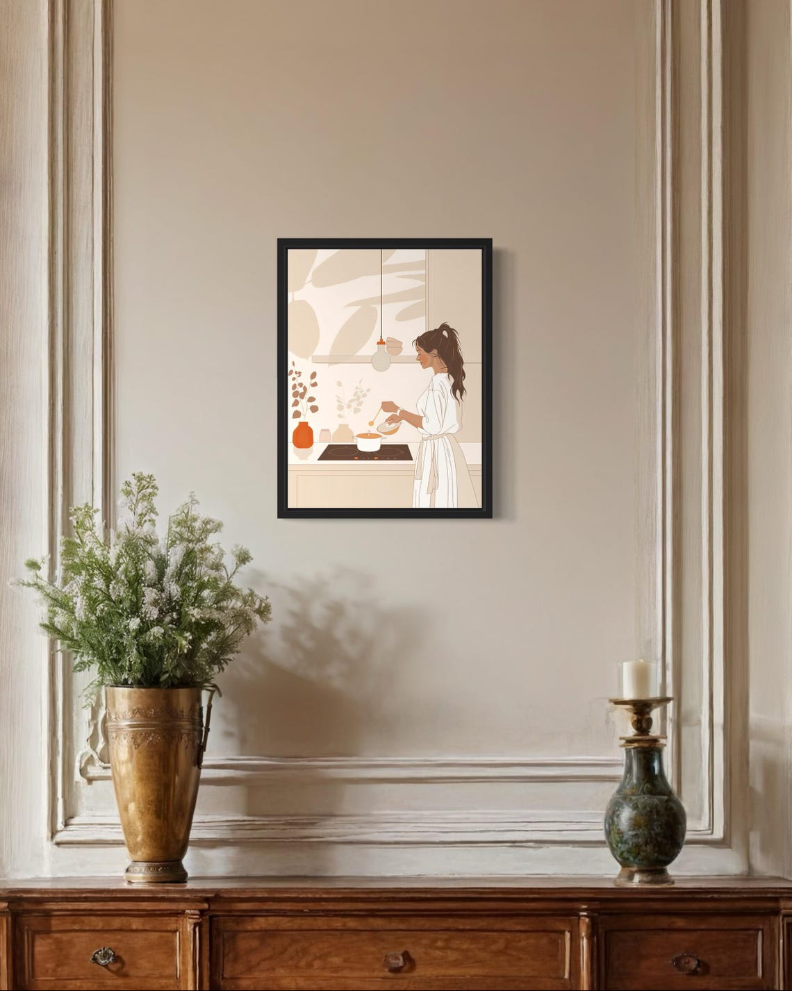 Female Cooking Boho Art Print - Image 2