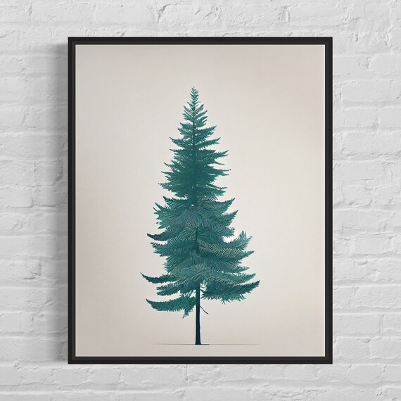 Blue Spruce Tree Minimalist Poster