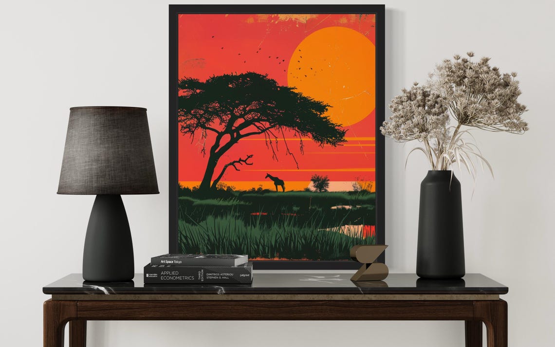 Sunset Africa, Original Paint Artwork - Image 2