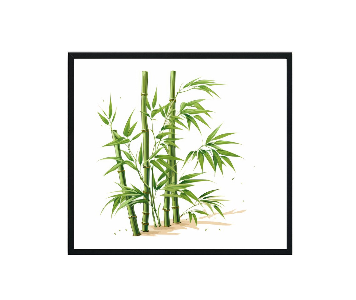 Bamboo Plants Art Print, Botanical Wall Decor