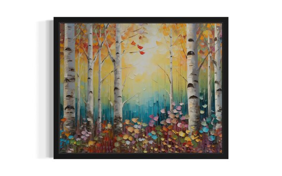 Colorful Forest Abstract Art Print Wall Art Poster Original Paint Artwork Artwork Decor