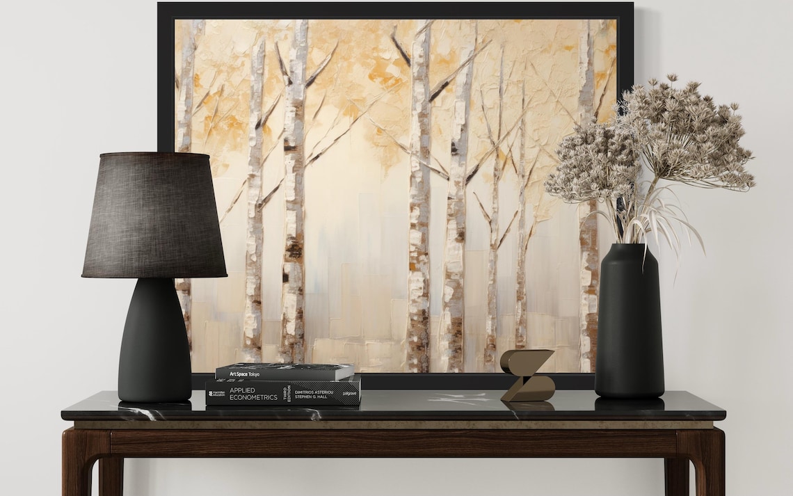 Tree Forest Abstract Art Print, Original Paint Artwork - Image 3