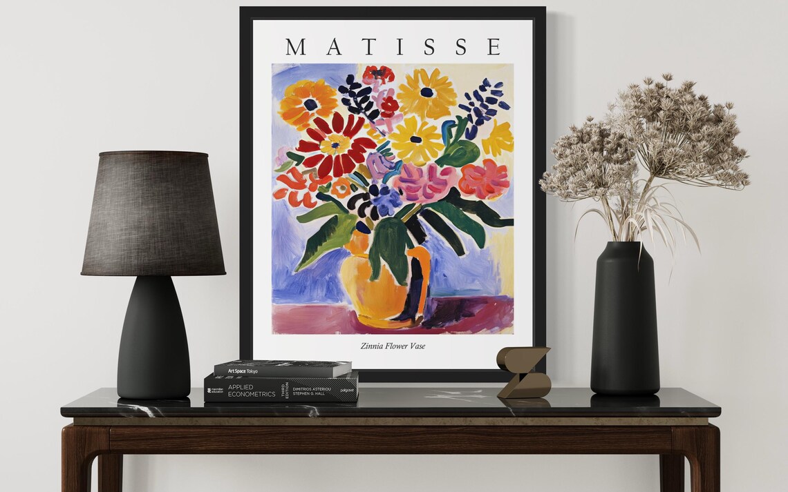 Matisse Zinnia Flower Vase Colorful Botanical Floral Art Poster - Image 3