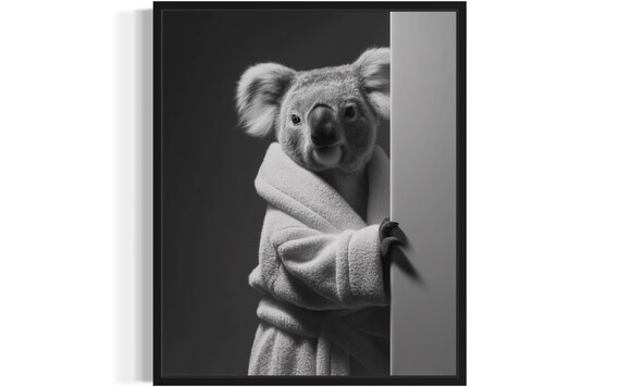 Koala Animal Restroom Poster Art Print Bathroom Wall Original Paint Artwork Decor