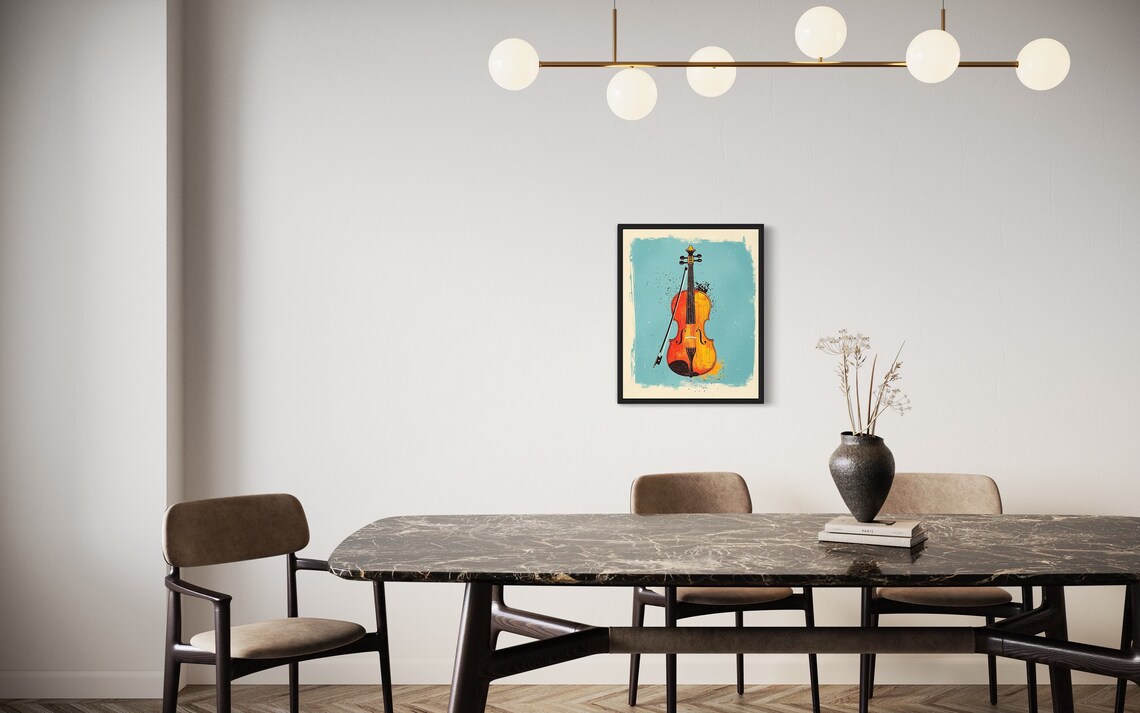 Violin Pop Art, Retro Vintage Collection Decor - Image 3