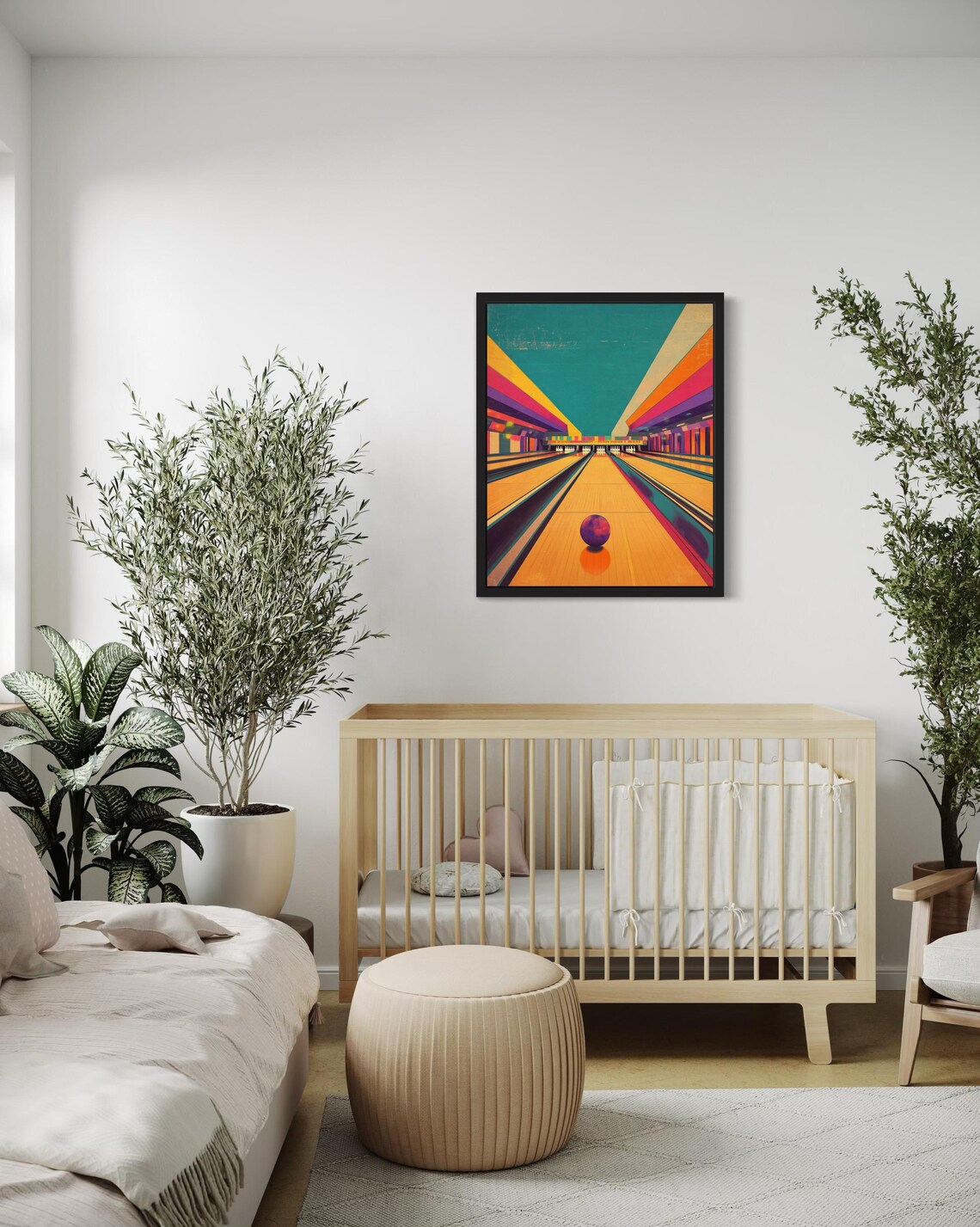 Bowling Lane Pop Art Poster, Original Paint Artwork - Image 2