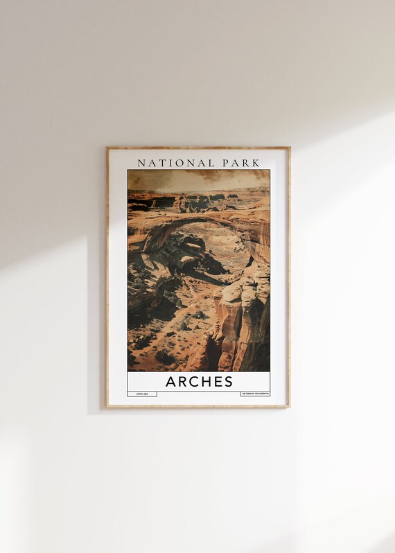Arches Utah Natural Stone Arch Red Rock Desert National Park Poster