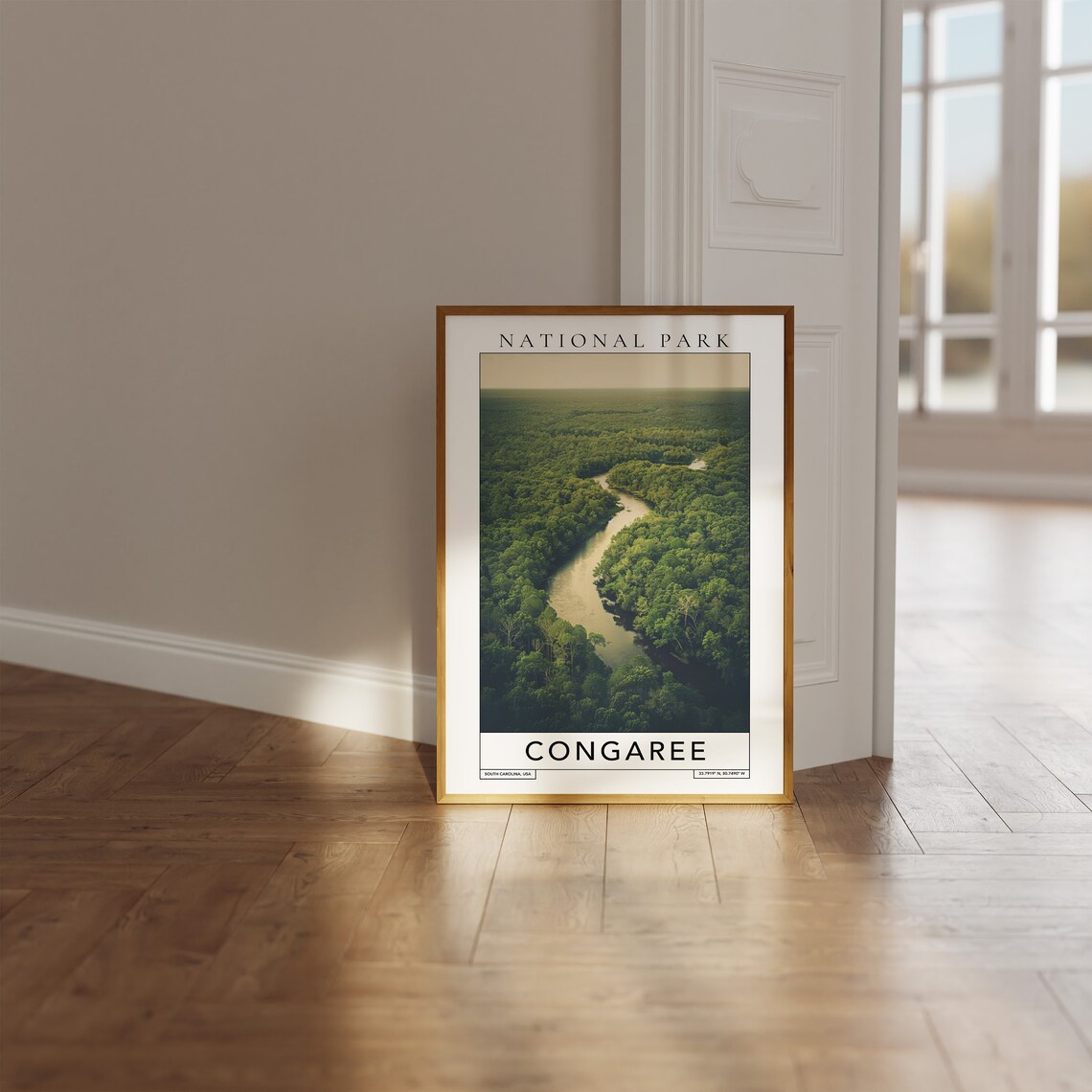 Congaree South Carolina Old Growth Forest River Aerial Park Poster - Image 2