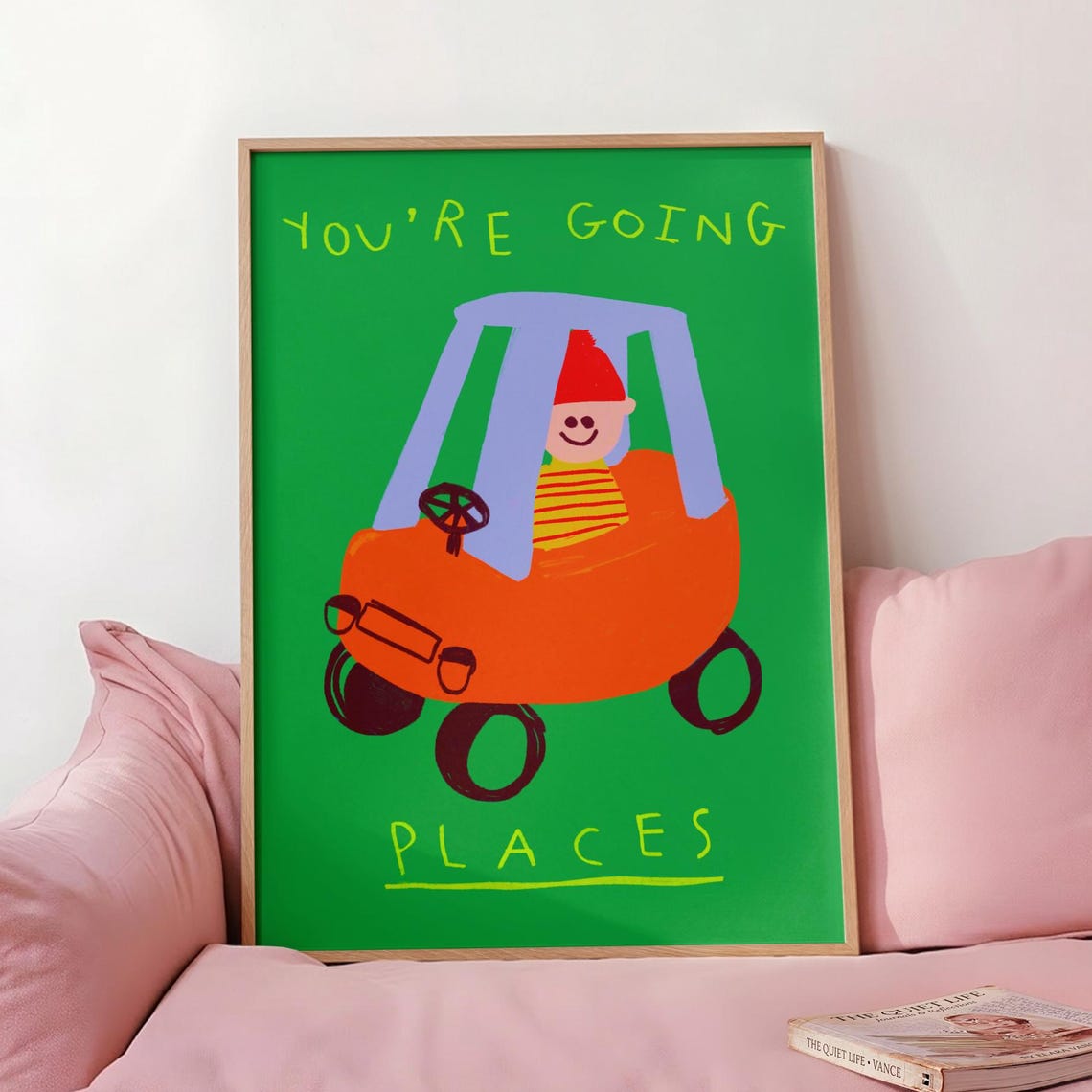 Youre Going Places Happy Colourful Art Print Wall Decor