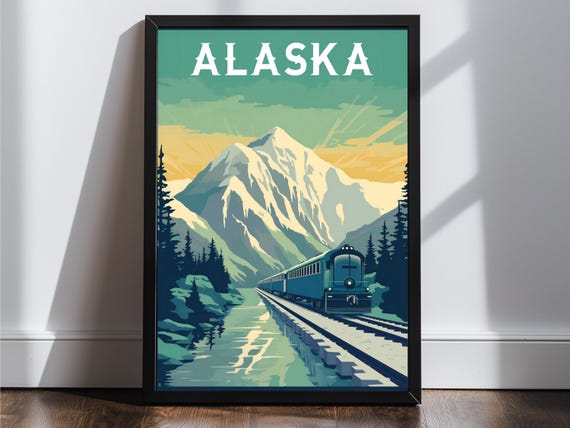 Alaska Vintage Travel Poster Print Wall Art Gift Idea Home Decor