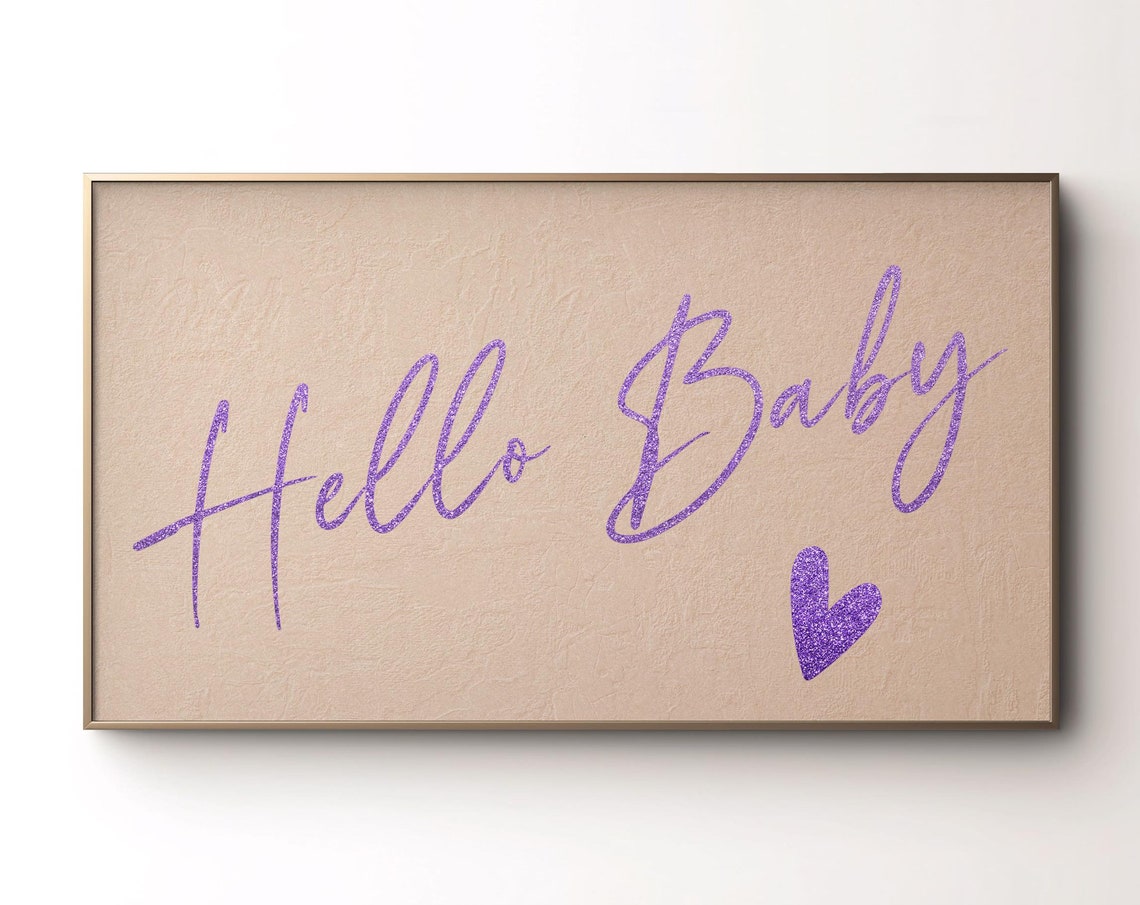 Frame Tv Art Baby Shower Hello Baby Tv Picture Neutral Baby Shower Party Decor Minimalist Baby Girl Shower For Tv Art 4k