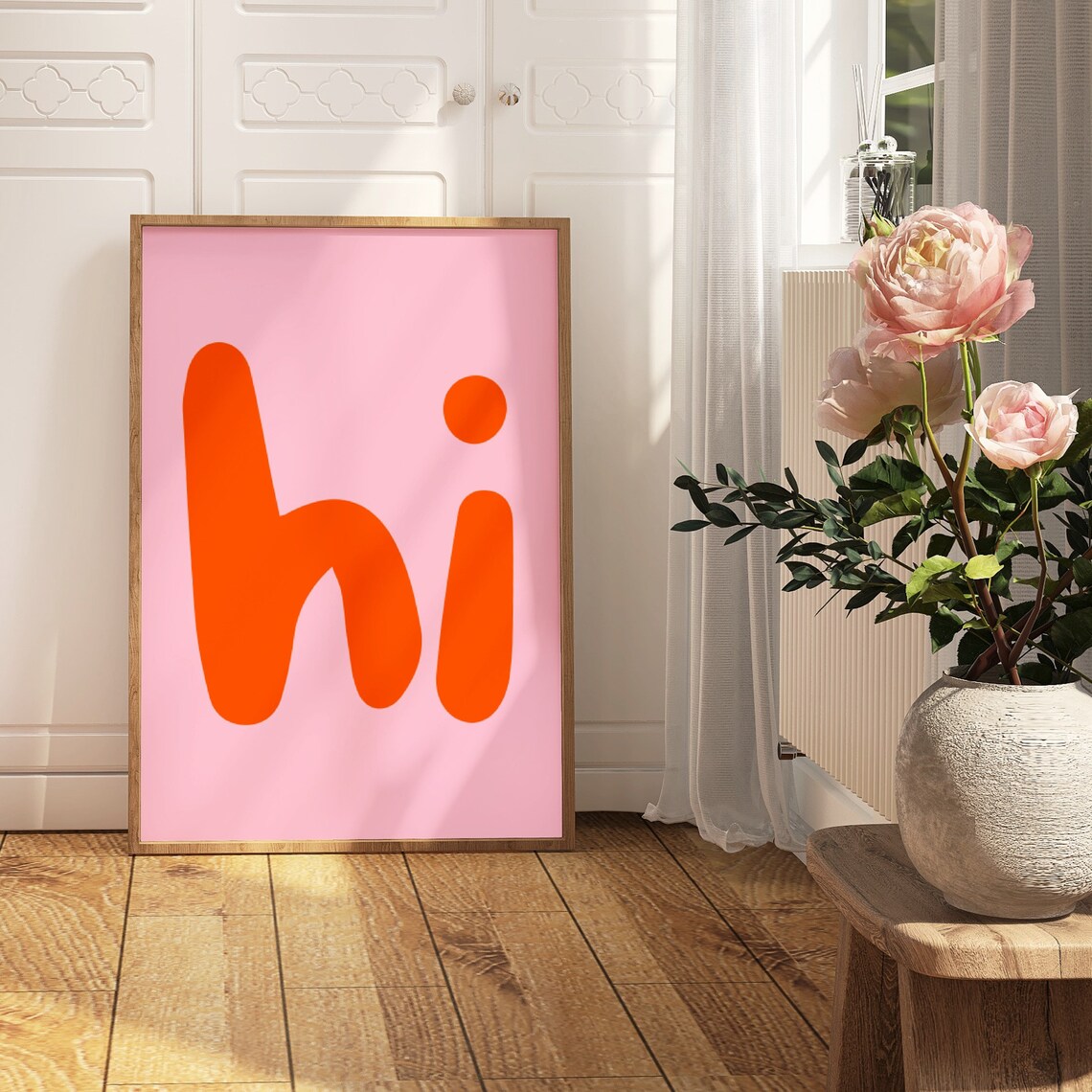 Hi Typography Wall Art, Modern Minimalist Poster - Image 2