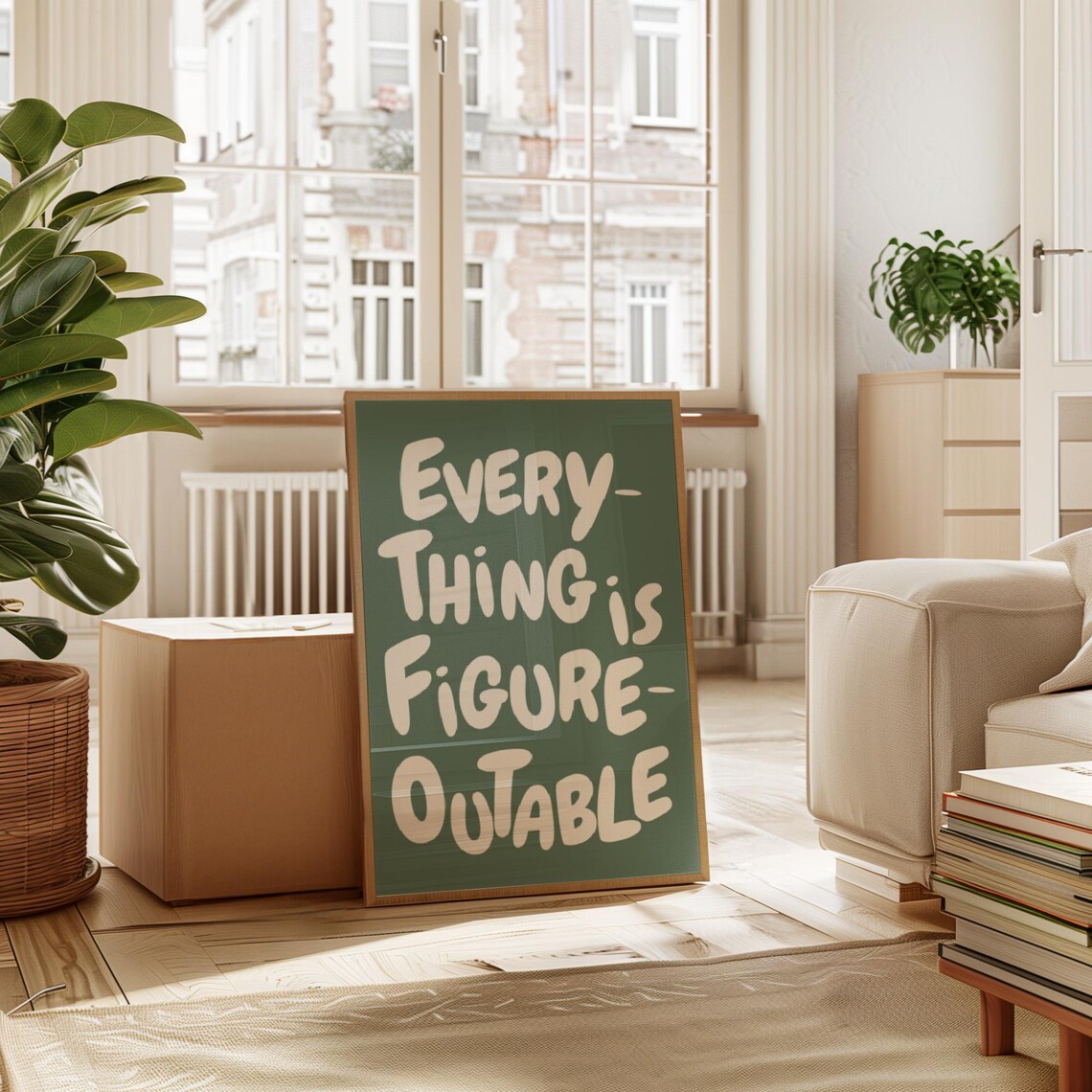 Everything Is Figureoutable Motivational Quote Art Print - Image 4
