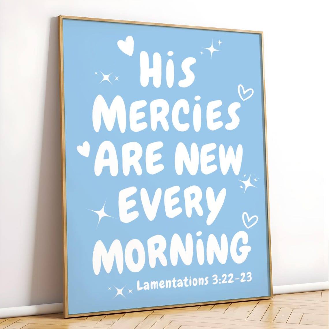 His Mercies Are New Every Morning Blue Christian Scripture Poster - Image 3