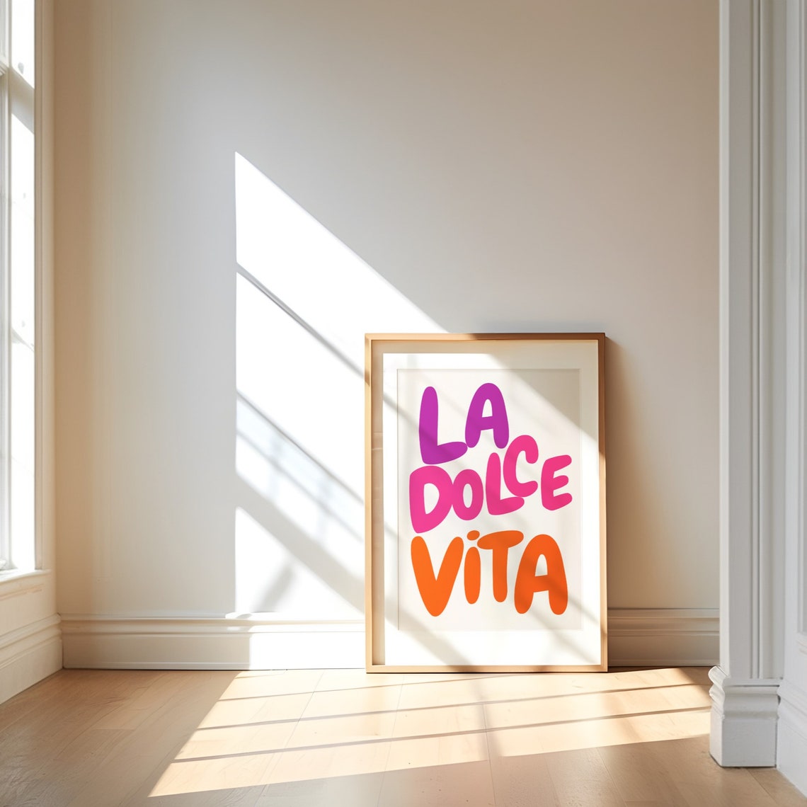 La Dolce Vita Italian Phrase Colorful Retro Typography Poster - Image 3