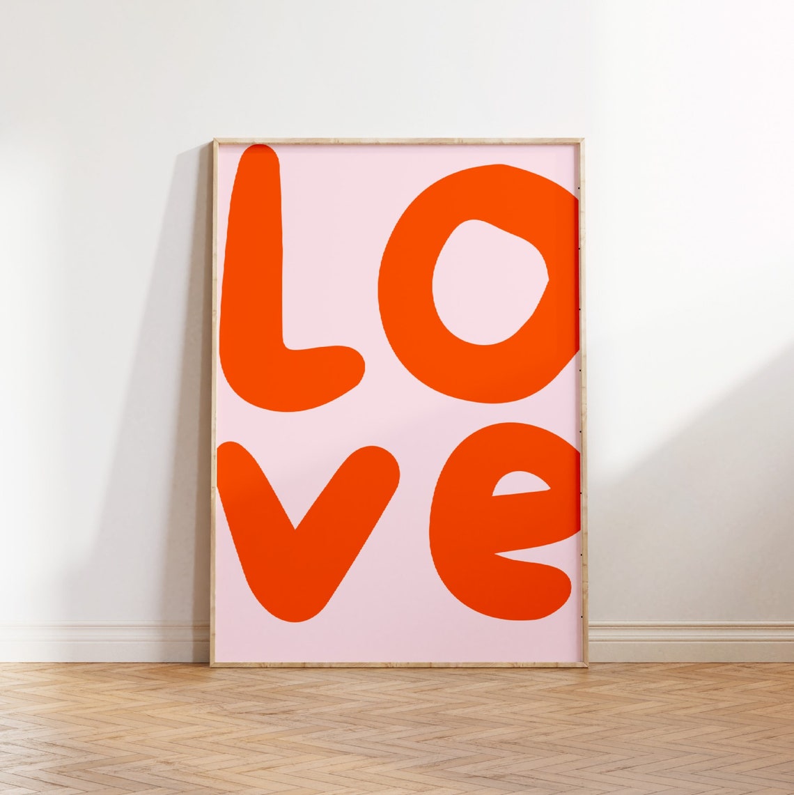 Love Red Bubble Letters Pink Background Retro Y2K Poster Wall Decor - Image 3