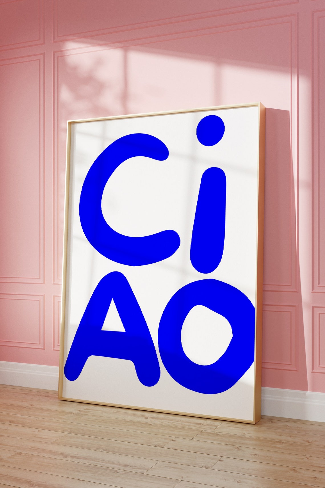 Ciao Blue Bold Typography Poster Italian Retro Fun Minimalist Decor - Image 2