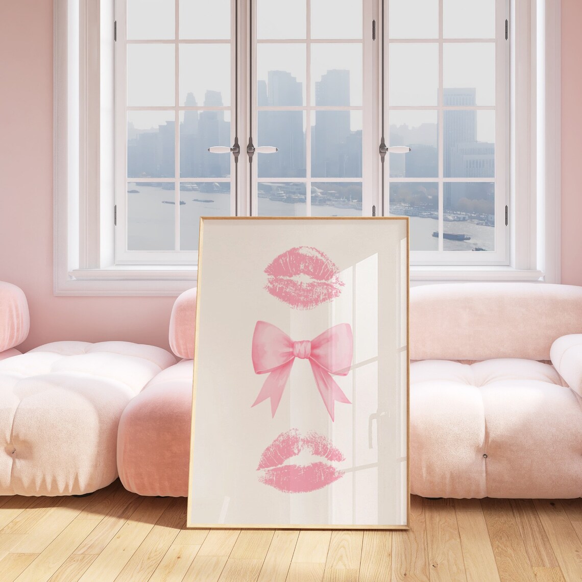 Pink Bow Print, Coquette Room Decor Art Print - Image 2