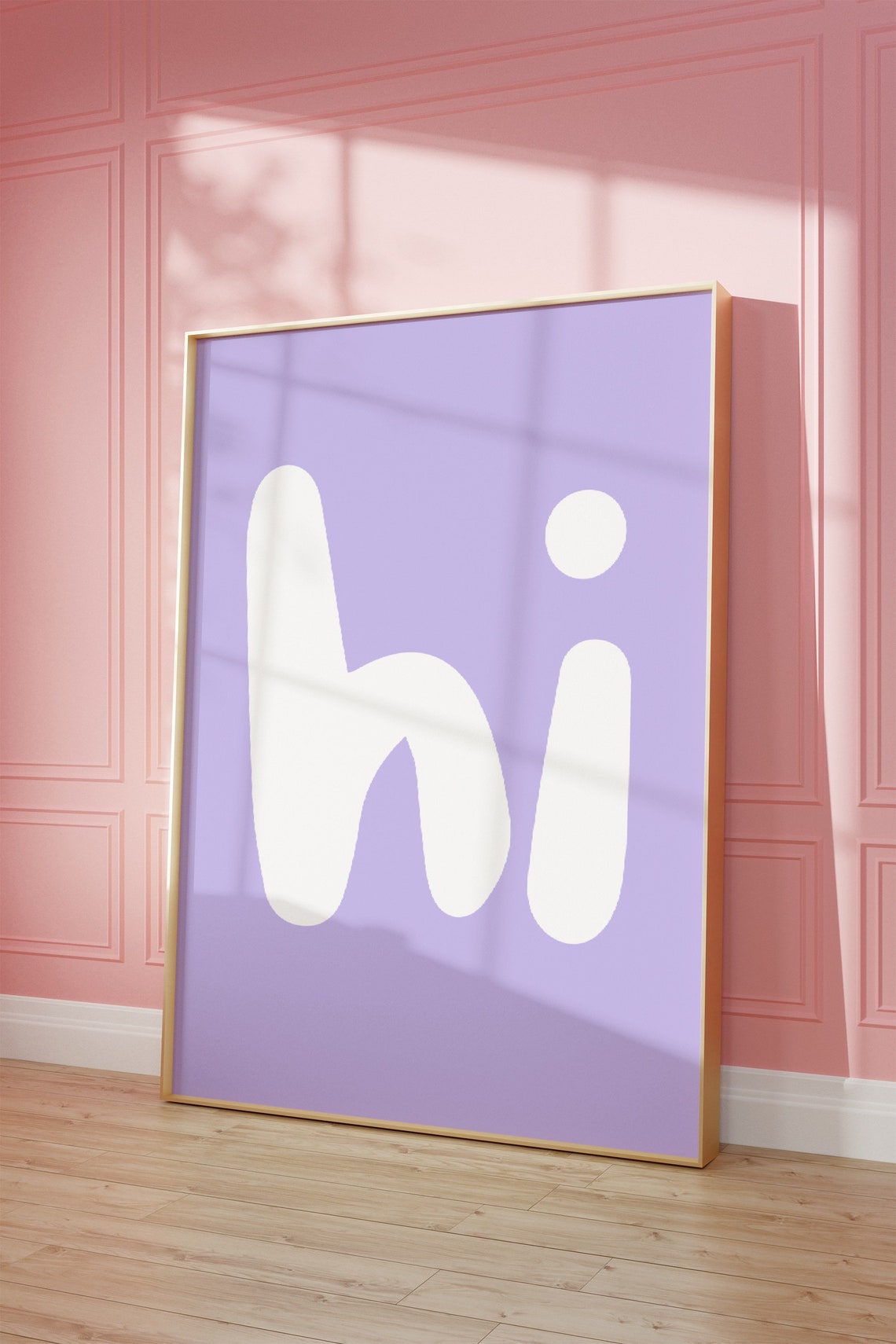 Hi Hello Greeting White Letter Lavender Purple Minimalist Decor Poster - Image 2