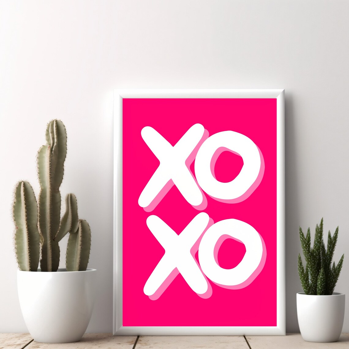 XOXO Hot Pink Preppy Valentine Typography Sweet Love Gift Poster - Image 4