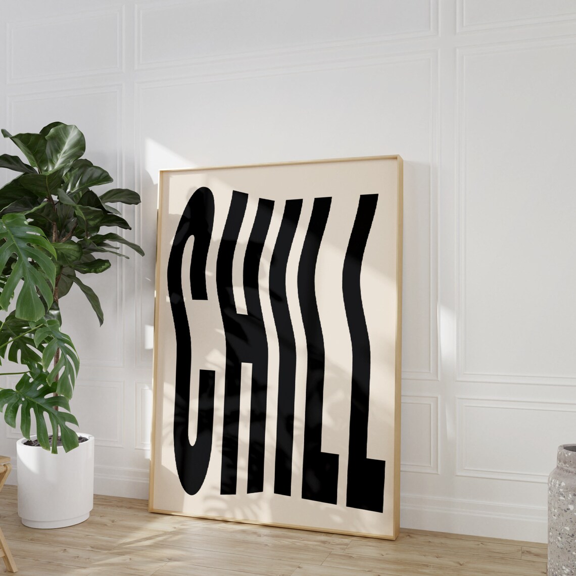 Chill Trendy Retro Quote Wall Art, Wavy Typography - Image 3