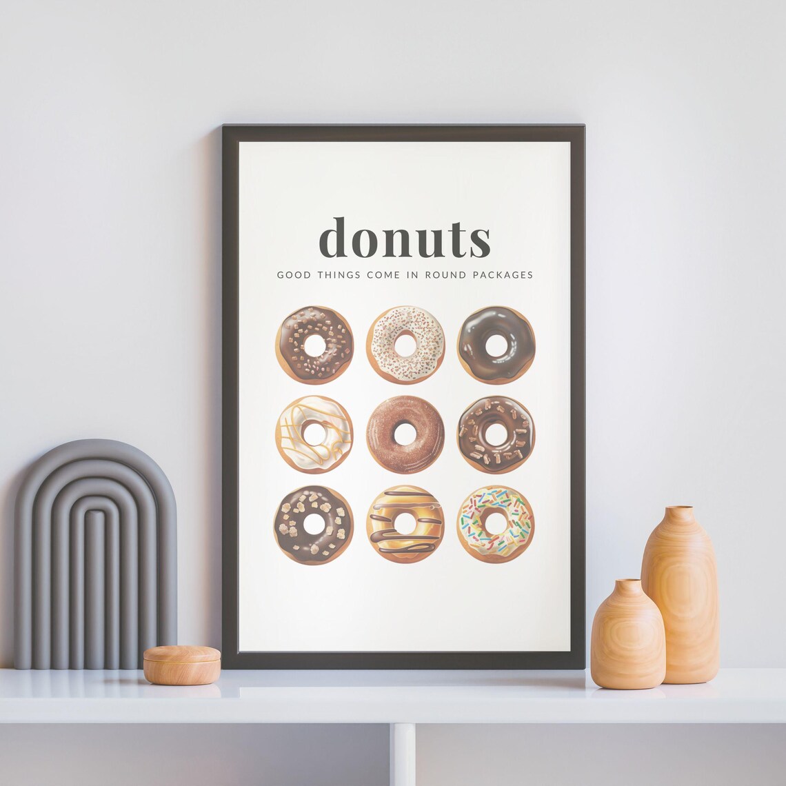 Cute Donut Quote Art Print, Modern Kitchen Decor - Image 3