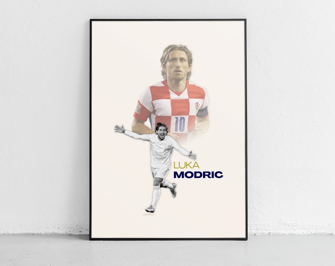 Luka Modric Croatia Number 10 Soccer Star Minimalist Gift Poster