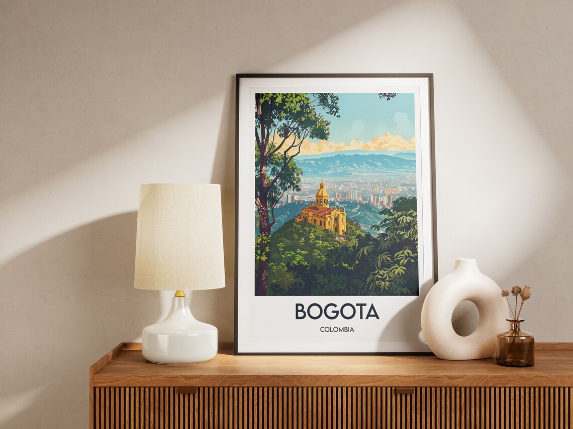 Bogota Travel Poster, Colombia Illustration Art Print - Image 2