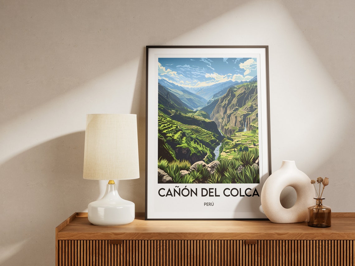 Canon del Colca Canyon Green Terraces Andes Peru Travel Poster - Image 2