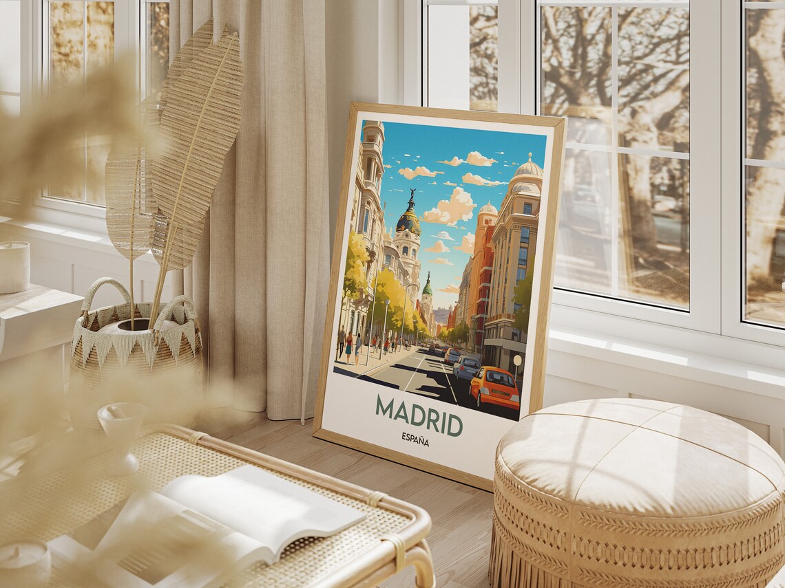 Madrid Spain Travel Poster, Illustration Print - Image 2