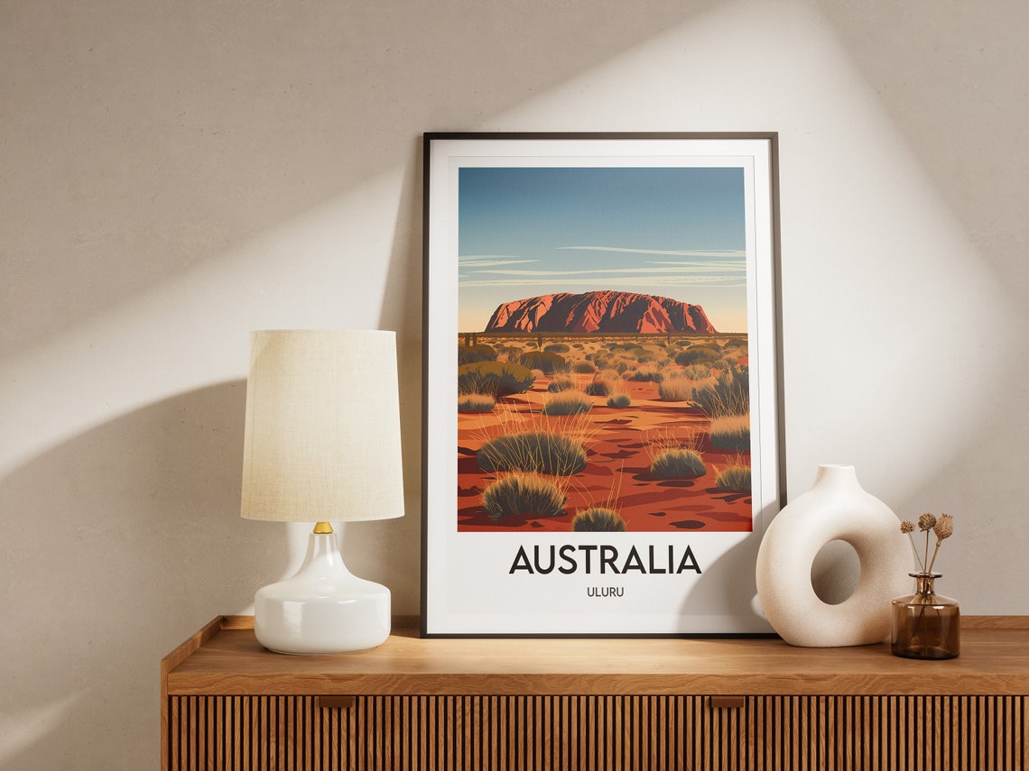 Uluru Red Rock Outback Desert Sunset Australia Travel Poster - Image 2