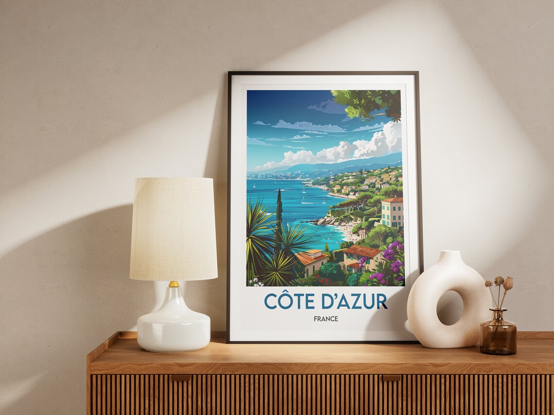 Cote D'Azur Travel Poster, France Travel Poster - Image 2