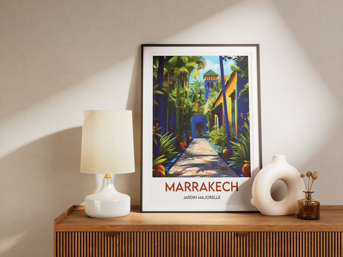 Marrakech Travel Poster, Majorelle Garden Art Print - Image 2
