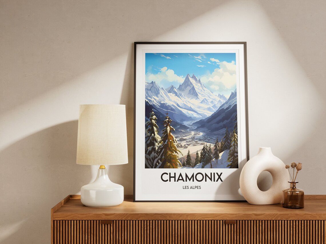 Chamonix Travel Poster, The Alps Art Print - Image 2