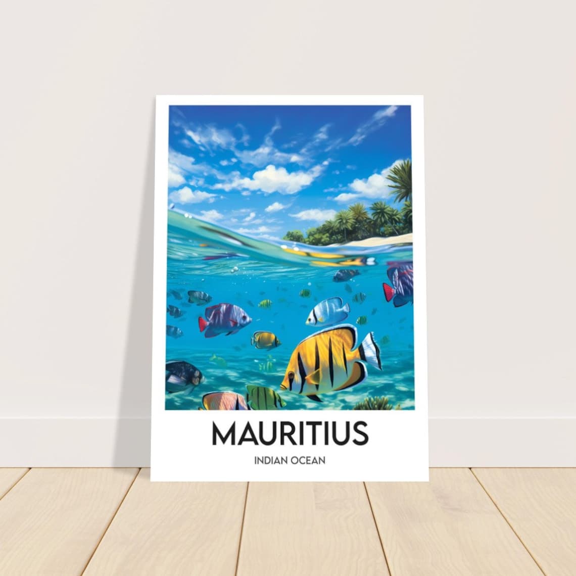 Mauritius Tropical Fish Reef Snorkel Indian Ocean Travel Poster - Image 2