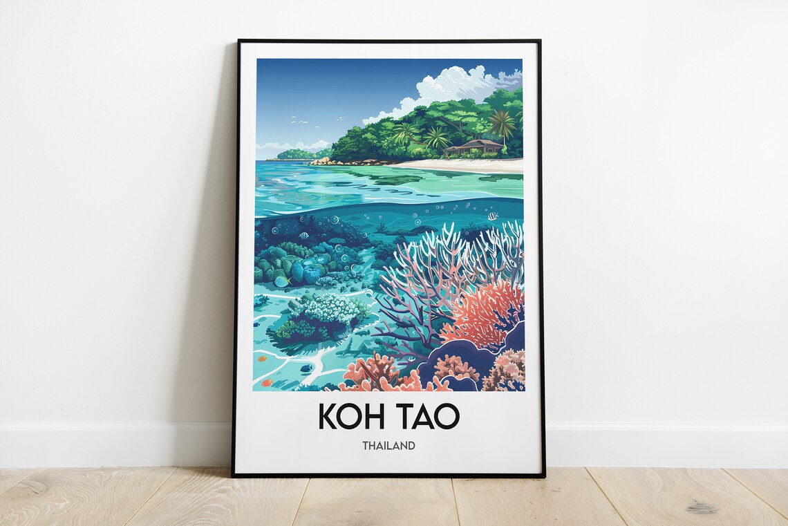 Koh Tao Thailand Coral Reef Diving Snorkeling Ocean Sea Poster