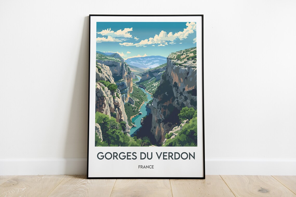 Gorges du Verdon France Turquoise River Canyon Cliffs Poster