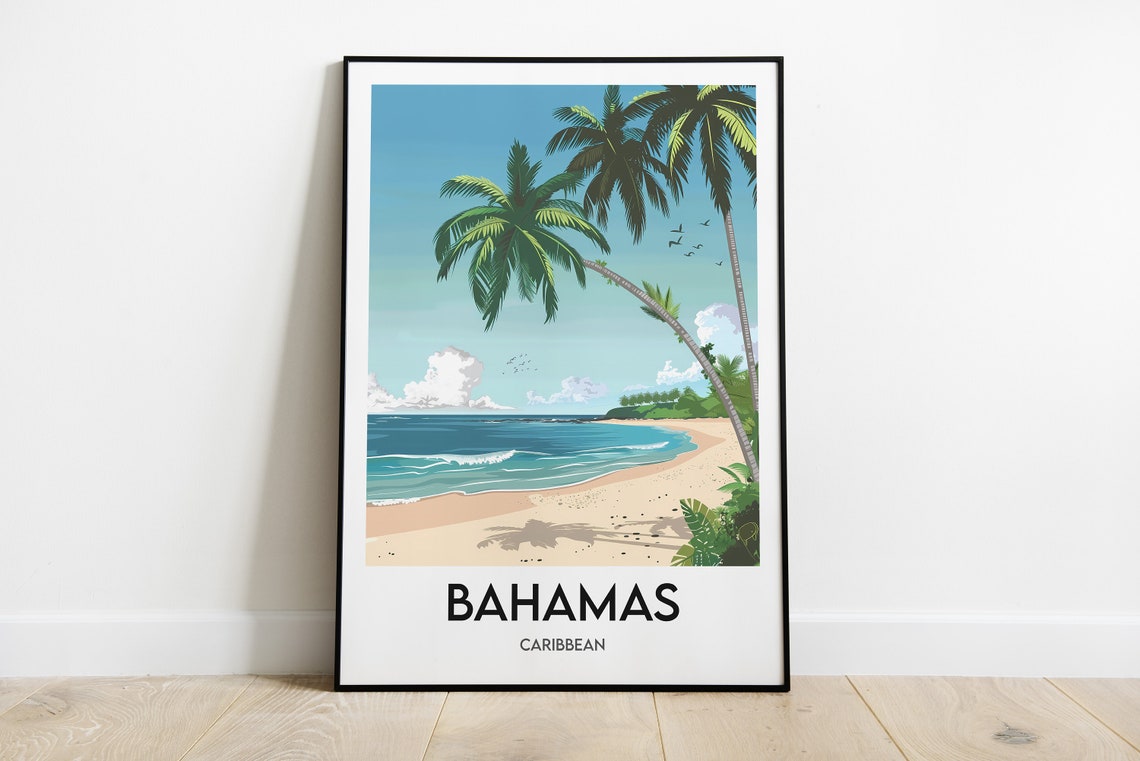 Bahamas Poster Bahamas Print Bahamas Frame Caribbean Wall Art Caribbean Home Decor
