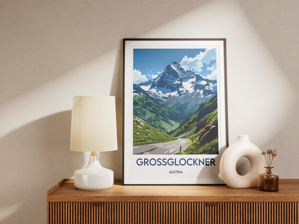 Grossglockner Alpine Peak Mountain Road Austria Travel Poster - Image 2