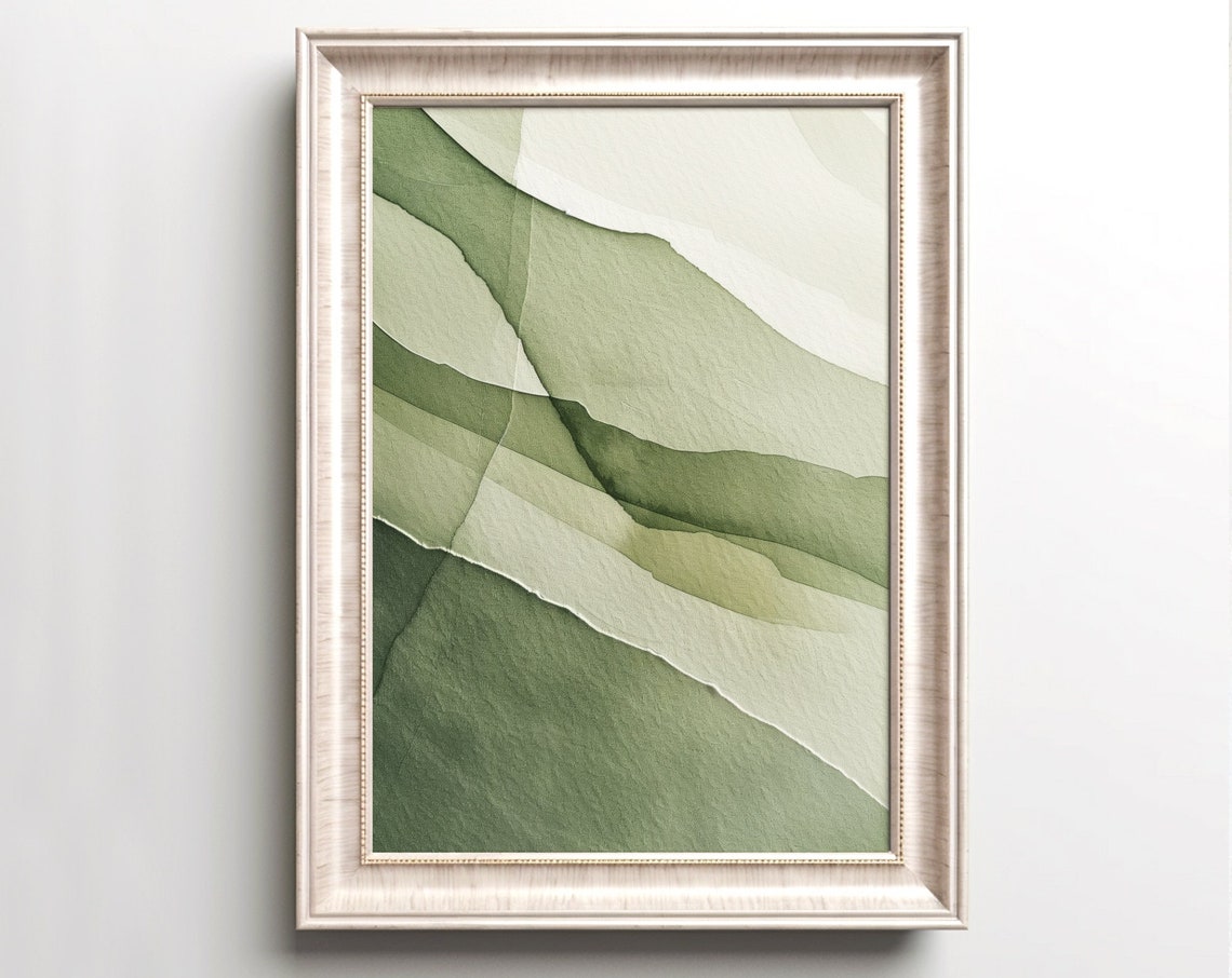Sage Green Abstract Wall Art Print Abstract Neutral Print Abstract Watercolor Art Minimalist Wall Art