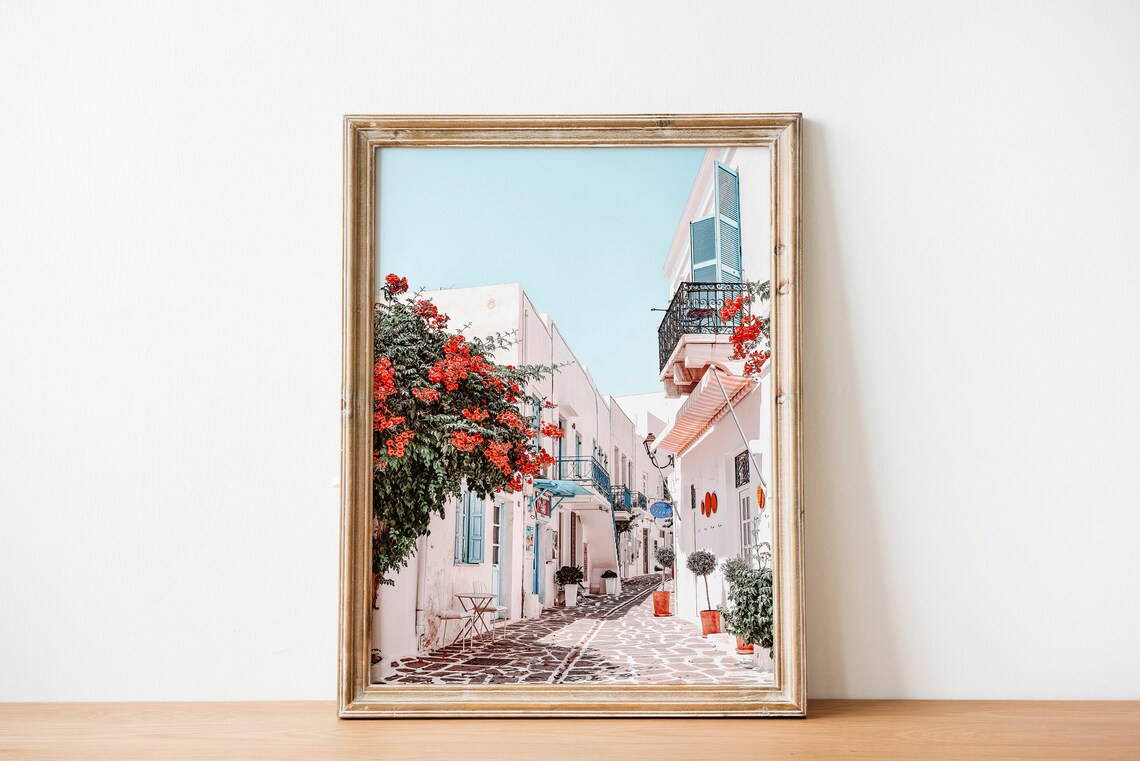 Paros Greece Travel Poster, Mediterranean Pastel Style - Image 3